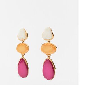 Zara Colorful triple Stone Drop Earrings NWT